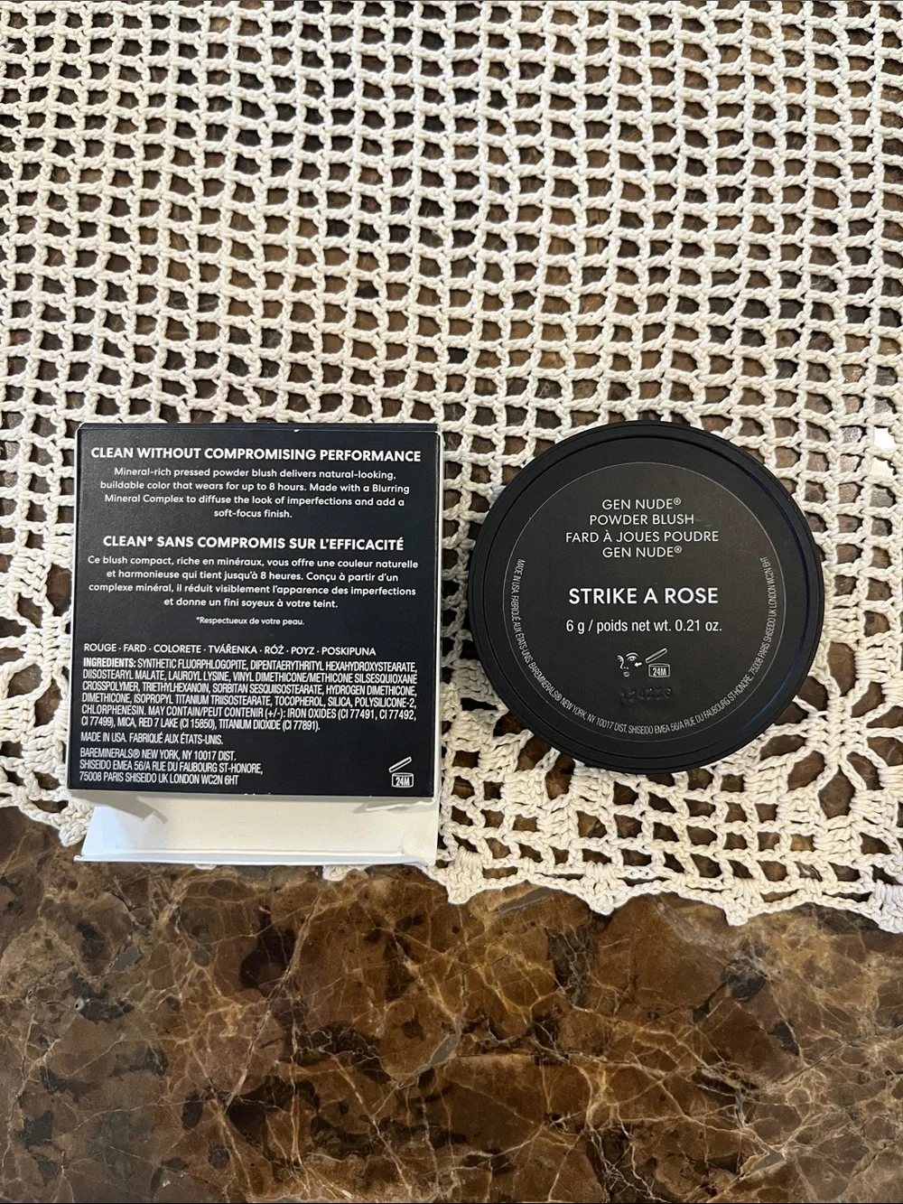 bareMinerals Gen Nude Powder Blush Strike A Rose- muted dirty pink